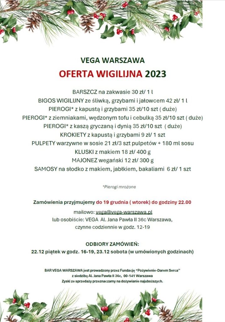 Boże Narodzenie 2023 - Vega Warszawa
