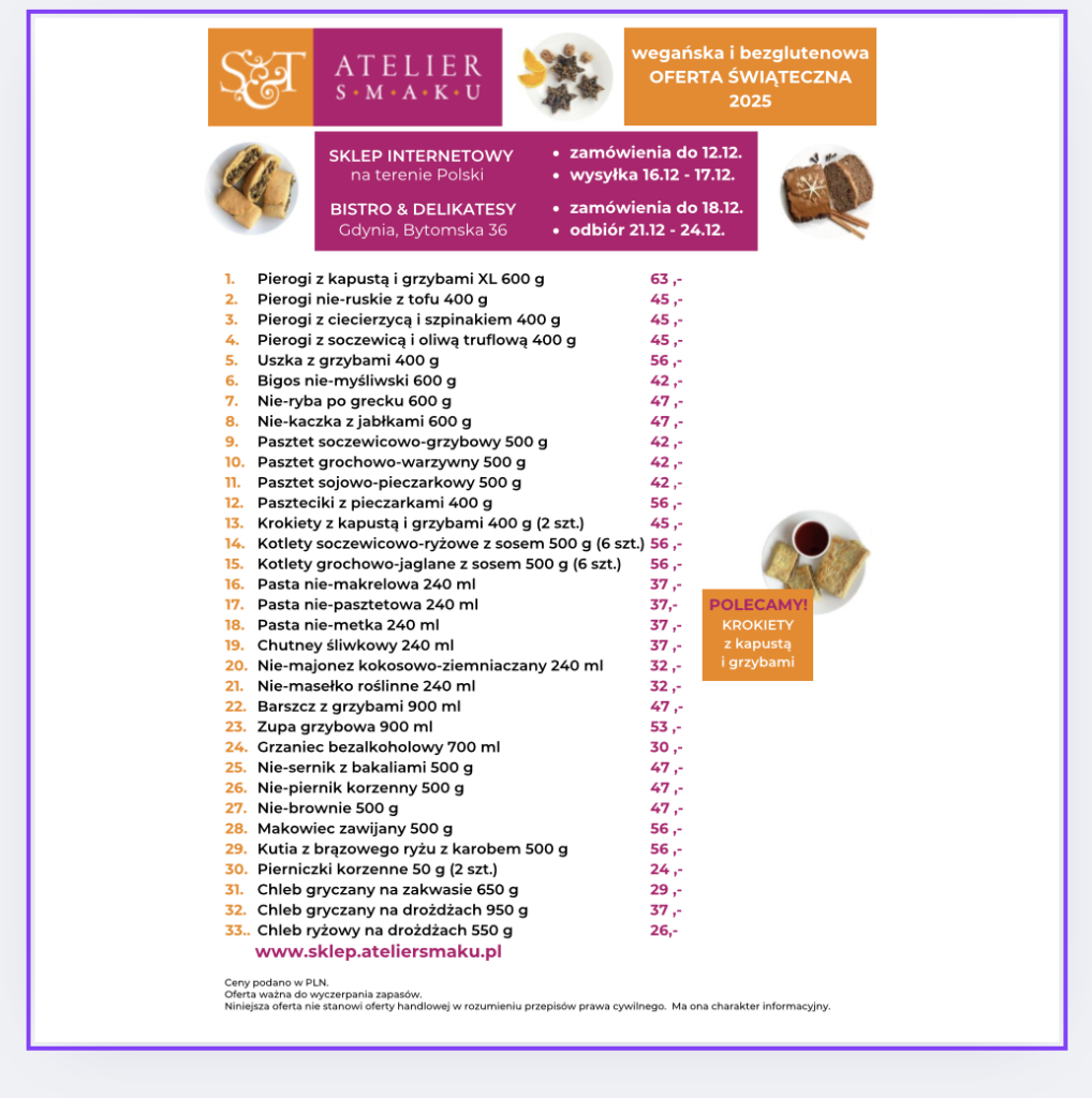 Boże Narodzenie 2025 - Atelier Smaku