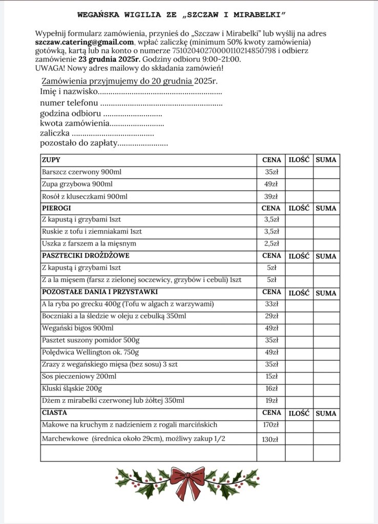 Boże Narodzenie 2025 - Szczaw i Mirabelki
